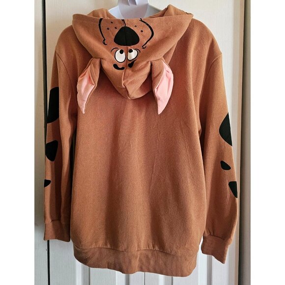 Scooby Doo Kids Fleece Hoodie Full Zip Hooded Jacket Cartoon Face Ears 14-16 - Picture 4 of 5